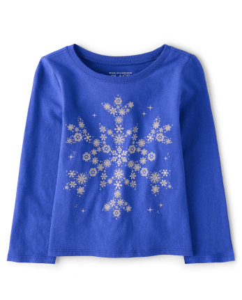 Baby And Toddler Girls Snowflake Graphic Tee