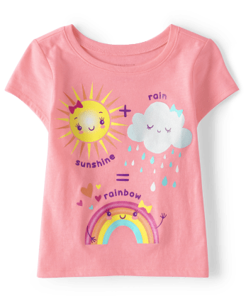 Baby and Toddler Girls Rainbow Graphic Tee