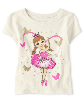 Baby and Toddler Girls Ballerina Graphic Tee