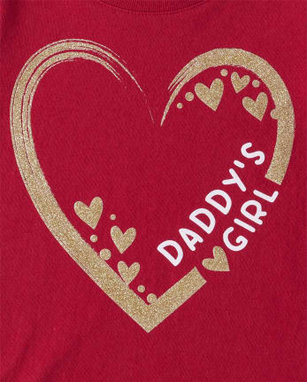 Baby and Toddler Girls Daddy Graphic Tee - CLASSICRED