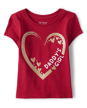 Baby and Toddler Girls Daddy Graphic Tee - CLASSICRED