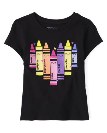Baby and Toddler Girls Crayons Graphic Tee