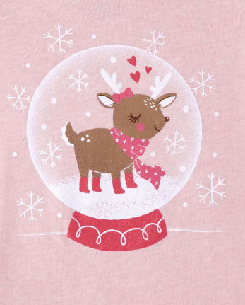 Baby And Toddler Girls Snow Globe Graphic Tee