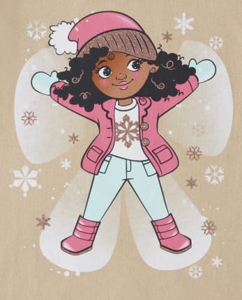 Baby And Toddler Girls Snow Angel Graphic Tee