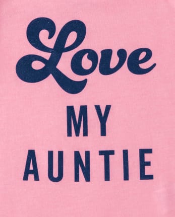 Camiseta con estampado de tía para bebés y niñas pequeñas