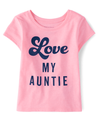Camiseta con estampado de tía para bebés y niñas pequeñas