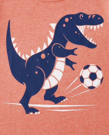 Baby and Toddler Boys Dino Soccer Graphic Tee