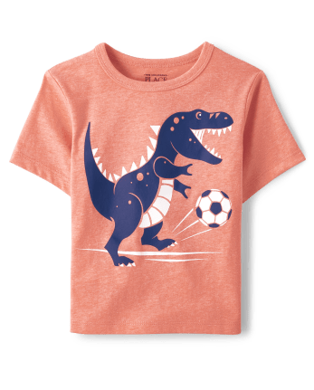 Baby and Toddler Boys Dino Soccer Graphic Tee