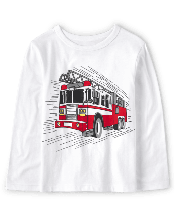 Baby And Toddler Boys Fire Truck Graphic Tee