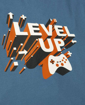 Boys Short Sleeve Level Up Graphic Tee