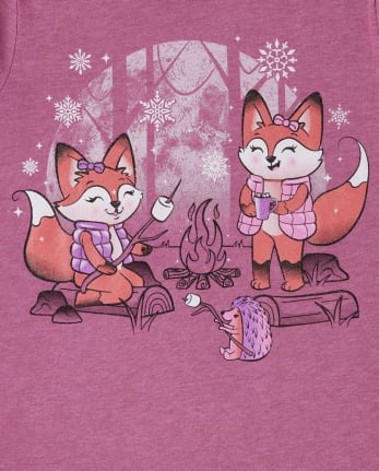 Girls Foxes Graphic Tee