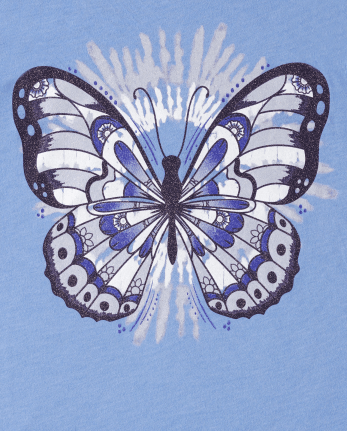 Camiseta con gráfico de mariposa para niñas