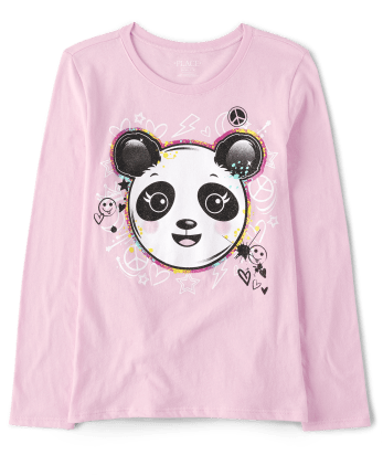 T-shirt graphique panda pour fille