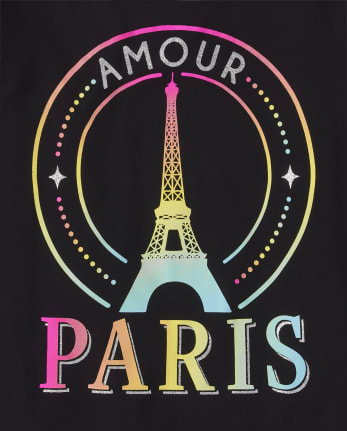 Girls Rainbow Paris Graphic Tee