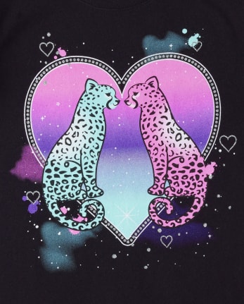 Camiseta con gráfico de guepardo para niñas