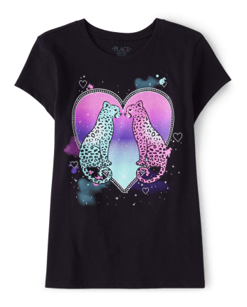 Camiseta con gráfico de guepardo para niñas