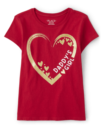 Girls Valentine's Day Short Sleeve Daddy Graphic Tee | The