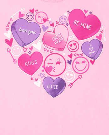 Girls Valentine's Day Hearts Graphic Tee