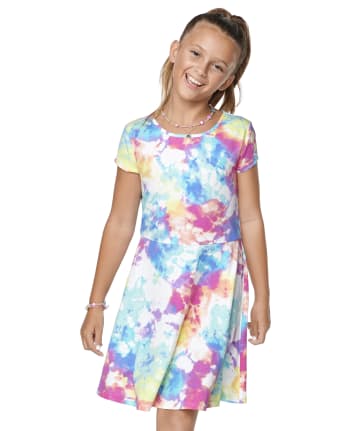 Vestido skater estampado para niñas