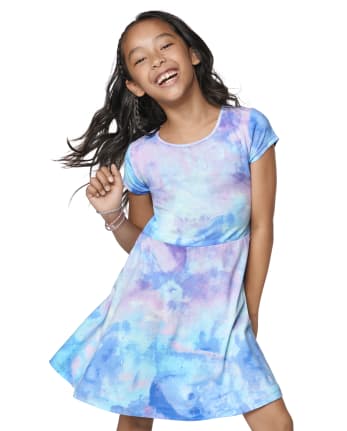 Vestido skater estampado para niñas