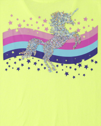 Girls Sequin Graphic Cut Out Top