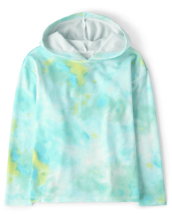 Sudadera con capucha de polar con efecto tie-dye para niñas