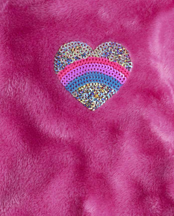 Top de sherpa peludo con estampado de lentejuelas para niñas