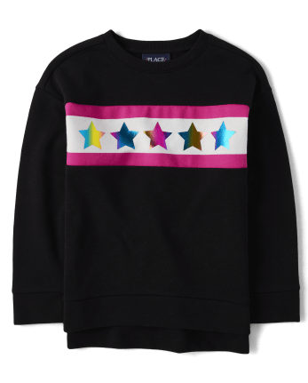 Girls Colorblock Star Top