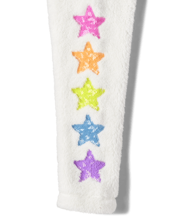 Haut en sherpa étoile à sequins arc-en-ciel pour fille