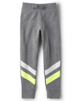 Pantalones jogger con bloques de color para niñas