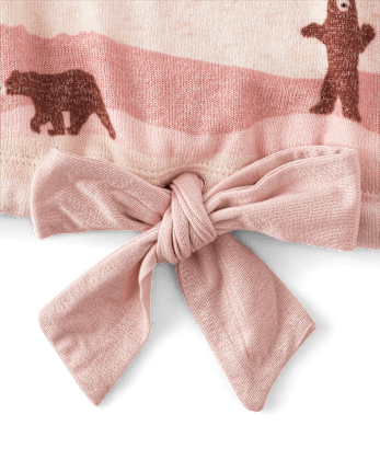 Pijama de punto con suéter de oso familiar a juego para mujer