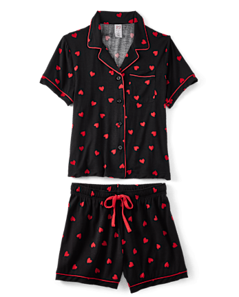 Pijamas de modal con forma de corazón para mujer