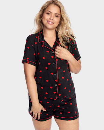 Pijamas de modal con forma de corazón para mujer