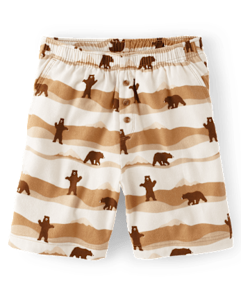 Mens Matching Family Bear Flannel Pajama Shorts
