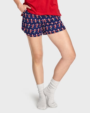 Pantalones Shortsde pijama de franela para mujer