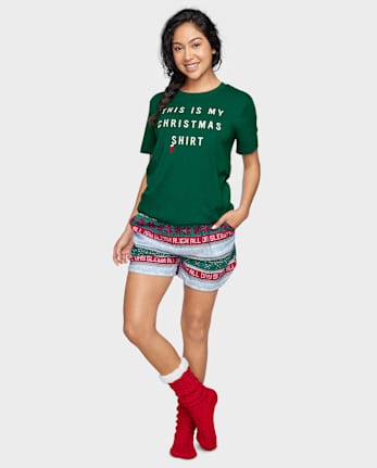 Pantalones Shortsde pijama de franela para mujer