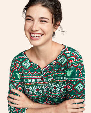 Pijama térmico Fairisle familiar a juego para mujer