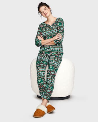 Pijama térmico Fairisle familiar a juego para mujer