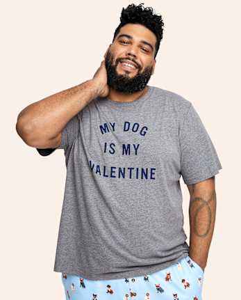Camiseta para dormir con estampado del día de San Valentín para hombre