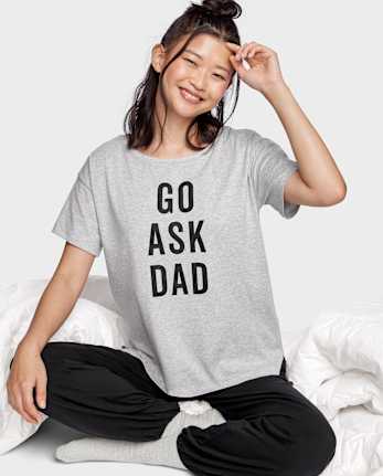 Camiseta para dormir con estampado gráfico para mujer