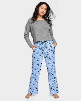 Womens Print Flannel Pajama Pants