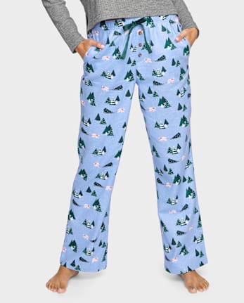 Womens Print Flannel Pajama Pants
