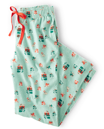 Pantalones de pijama de franela con estampado para mujer