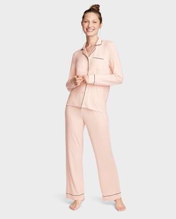 Conjunto de pantalón y top de pijama modal para mujer