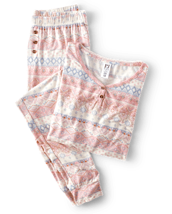 Pijama modal estampado para mujer