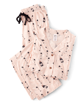Pijamas de modal champán para mujer