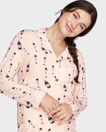 Pijamas de modal champán para mujer