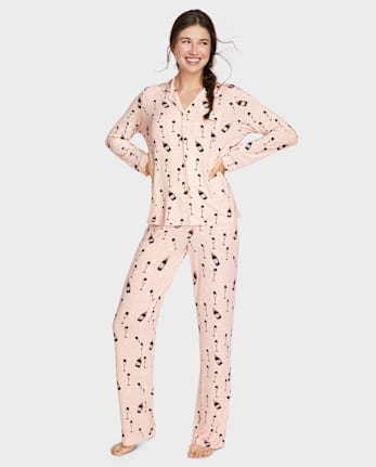 Pijamas de modal champán para mujer