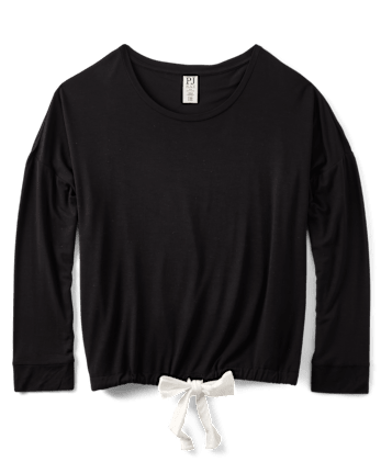Womens Tie Front Modal Pajama Top