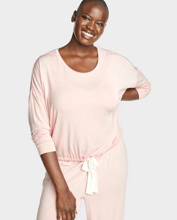 Top de pijama modal con lazo en la parte delantera para mujer